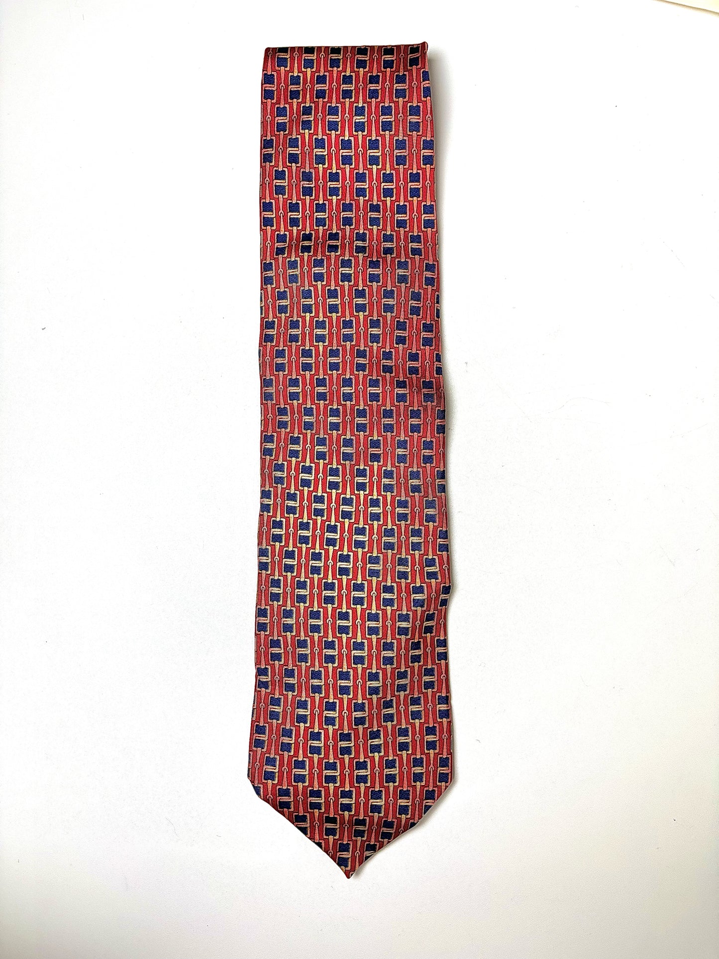 Gucci Red Silk Horsebit Men's Vintage Tie