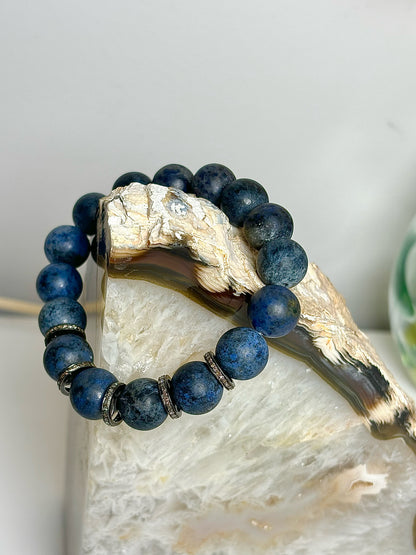 Blue Sheryl Lowe Bracelet Diamonds Matte Dumortierite Stones