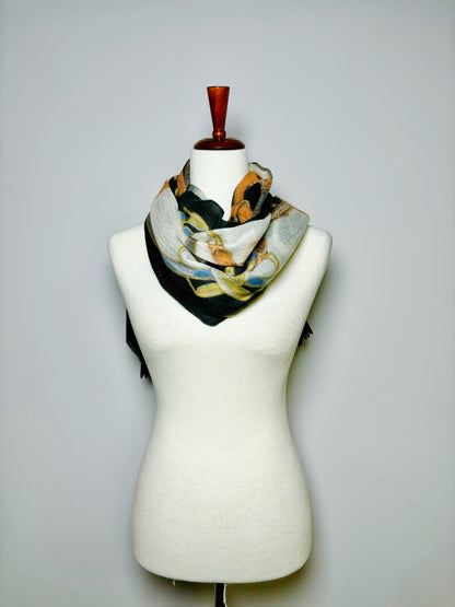 Captiva Cashmere Multi-Color Equestrian Cashmere Scarf 74 x 52