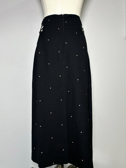 Women Size L Escada Black Dot Skirt