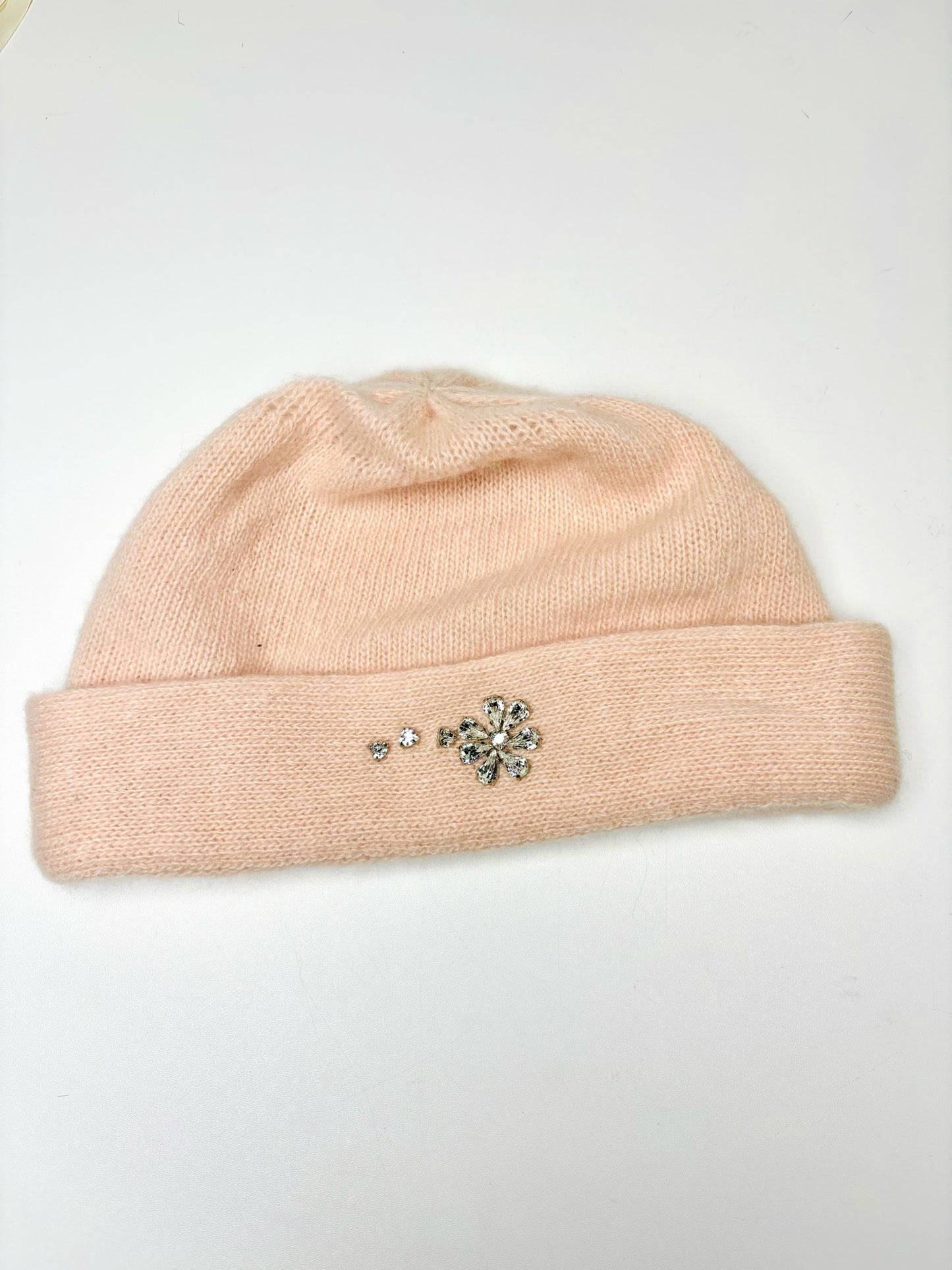 Pink Portolano Cashmere Embellished Beanies Hat