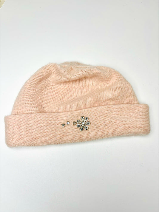 Pink Portolano Cashmere Embellished Beanies Hat