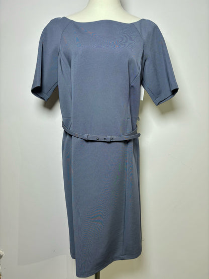 Women Size 14 Lafayette 148 Gray Solid Viscose Dress