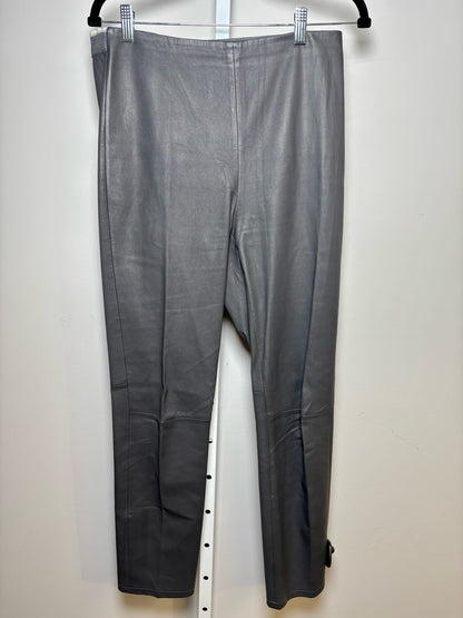 Women Size 46 Lorena Antoniazzi Gray Solid Lamb Leather Pants