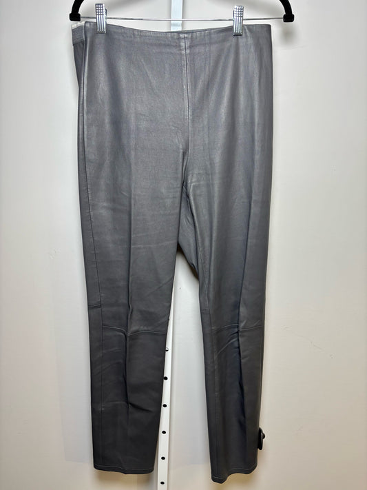 Women Size 46 Lorena Antoniazzi Gray Solid Lamb Leather Pants