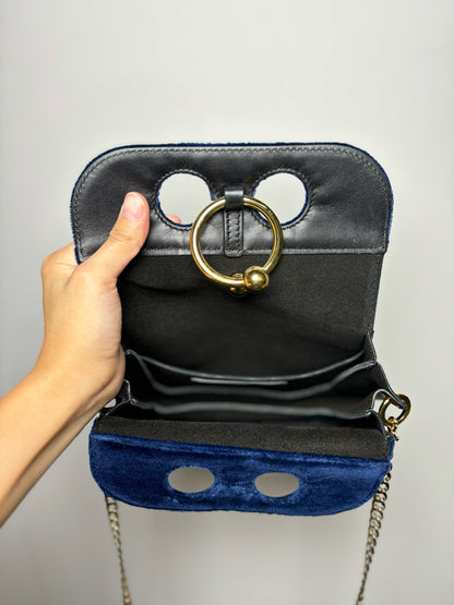 J. Wanderson Solid Velvet Blue Velvet Purse