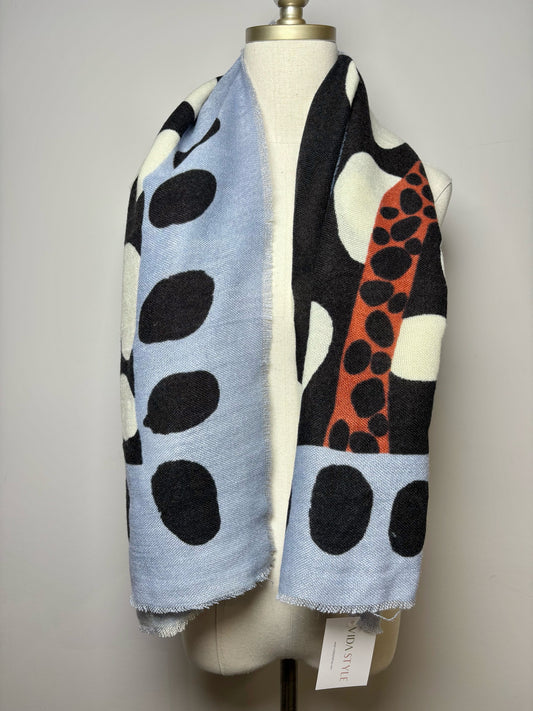 No Label Print Cashmere Oversized Scarf