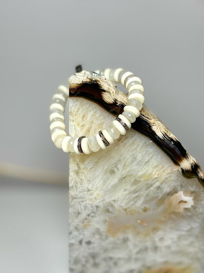 Bone Sheryl Lowe Stretch Moonstone, Bone Diamonds Bracelet