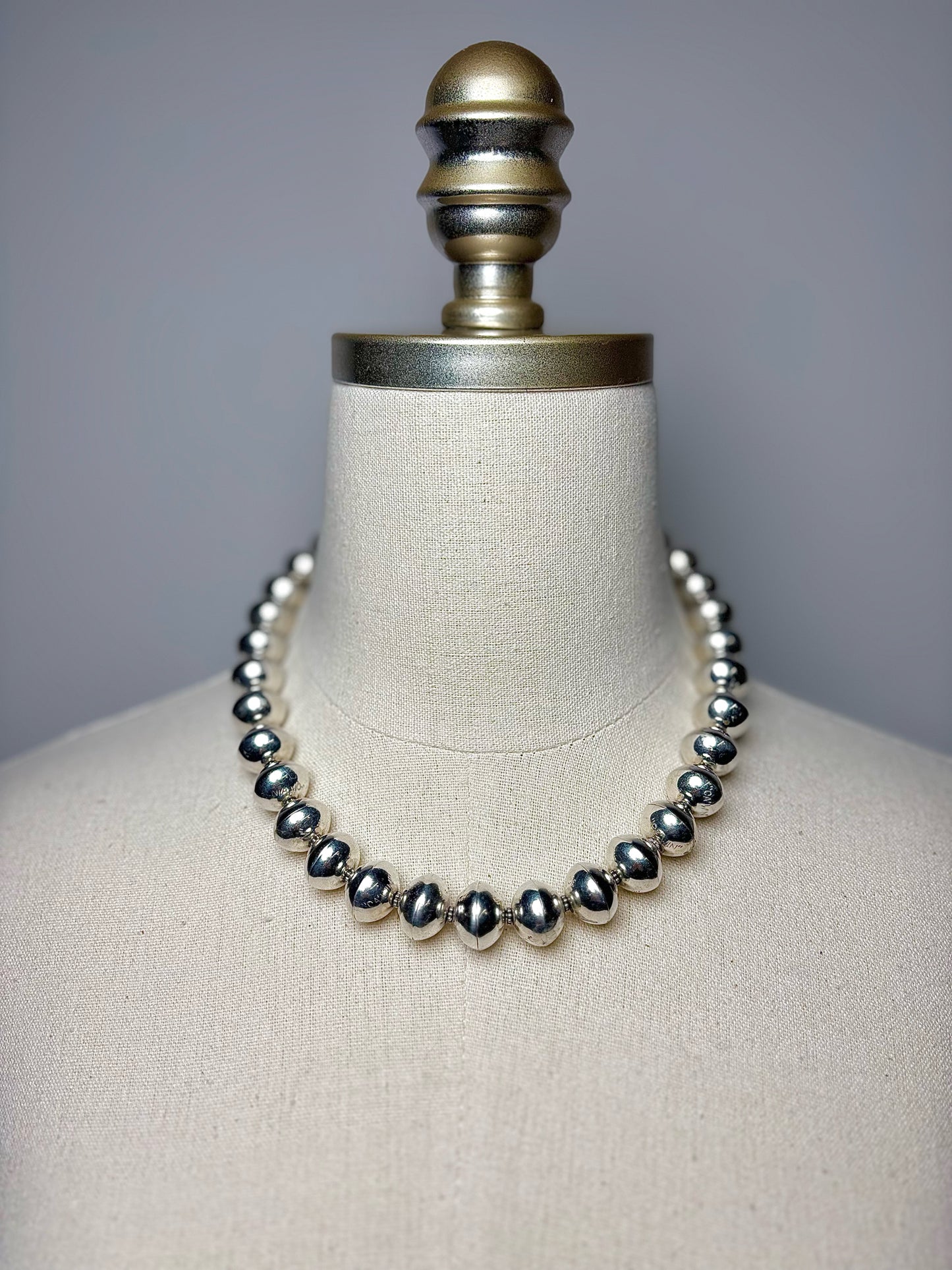 Sterling Silver Beads Vintage Necklace