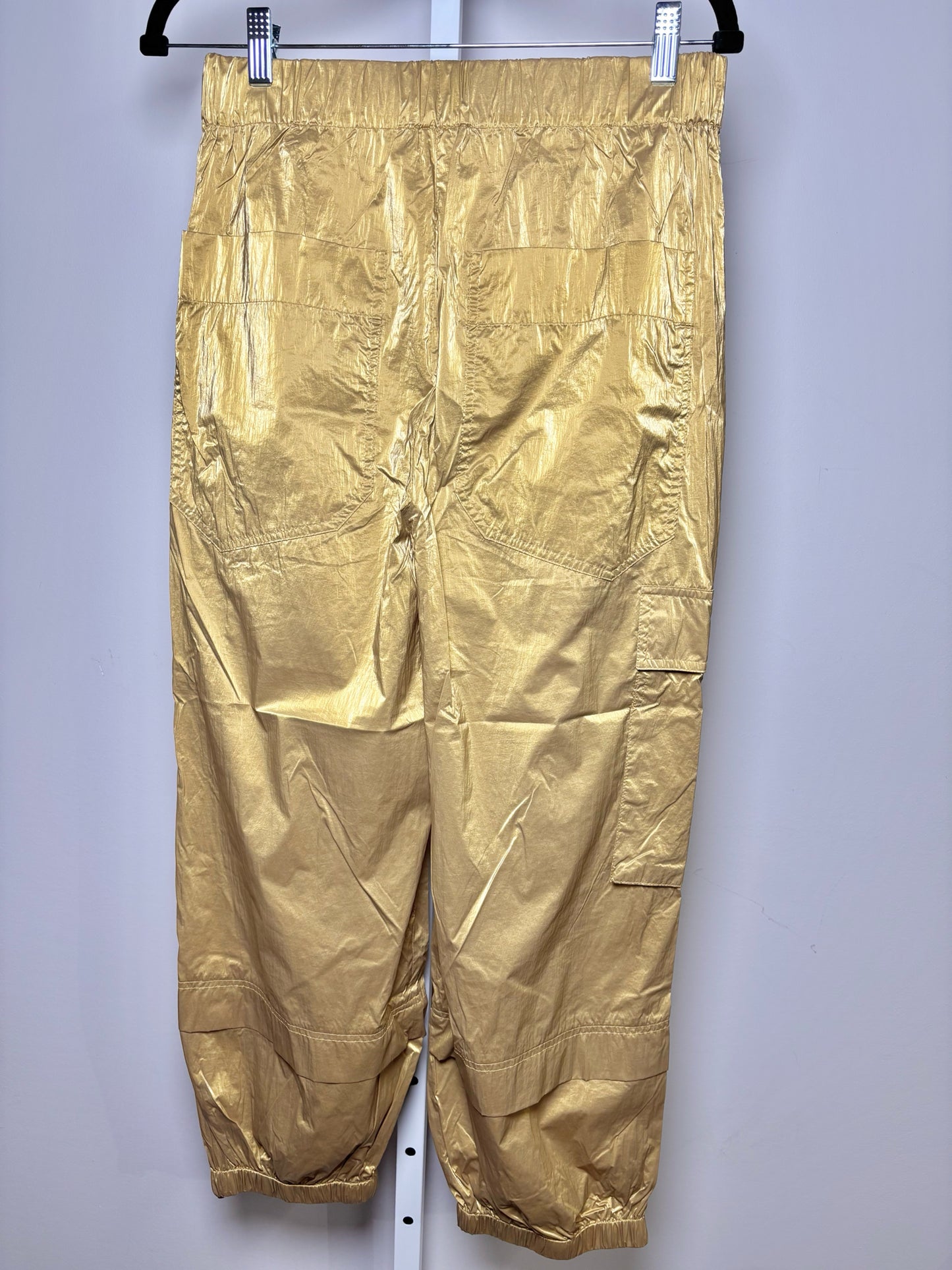 Women Size M Tibi Metallic Gold Wilt Jogger Pants