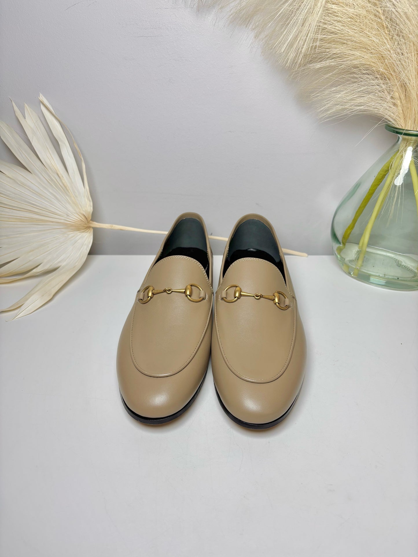 Gucci Taupe Leather Cowhide Horsebit NWOT Loafers