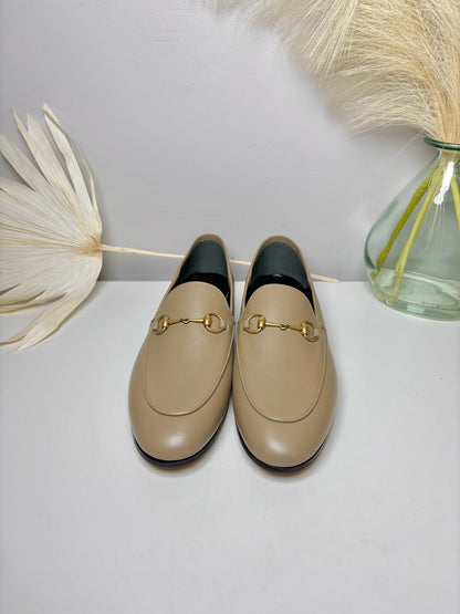 Gucci Taupe Leather Cowhide Horsebit NWOT Loafers