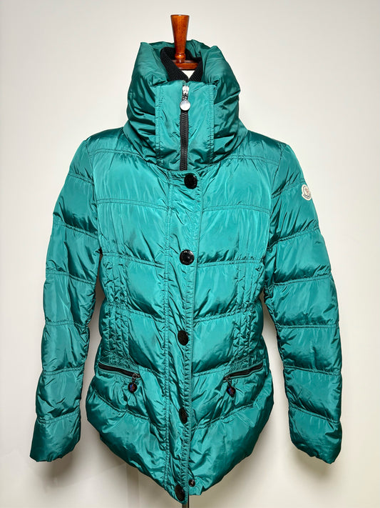 Women Size 5 Moncler Green Solid Coat