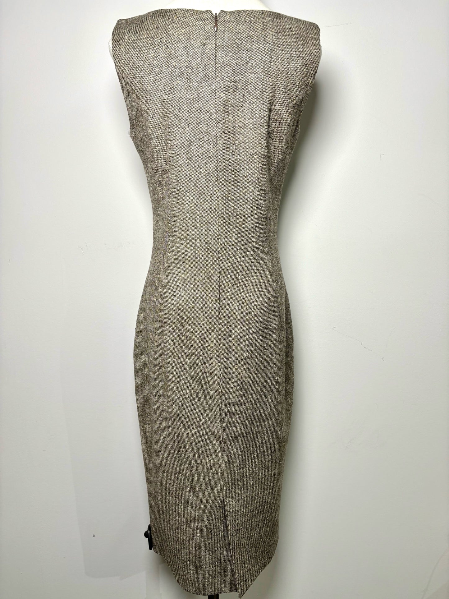 Women Size S Dolce & Gabbana Brown Tweed Wool Dress