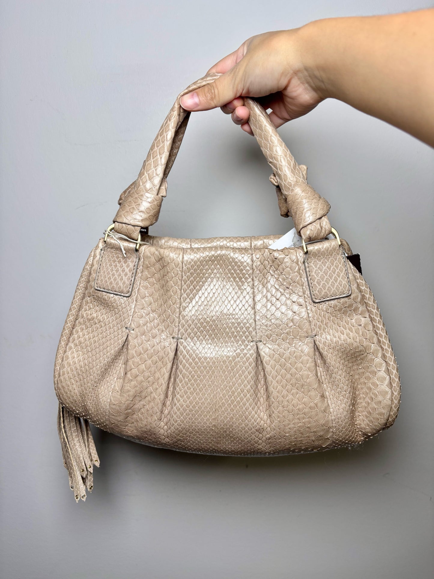 Taupe Python Cole Haan Snakeskin Tote Bag