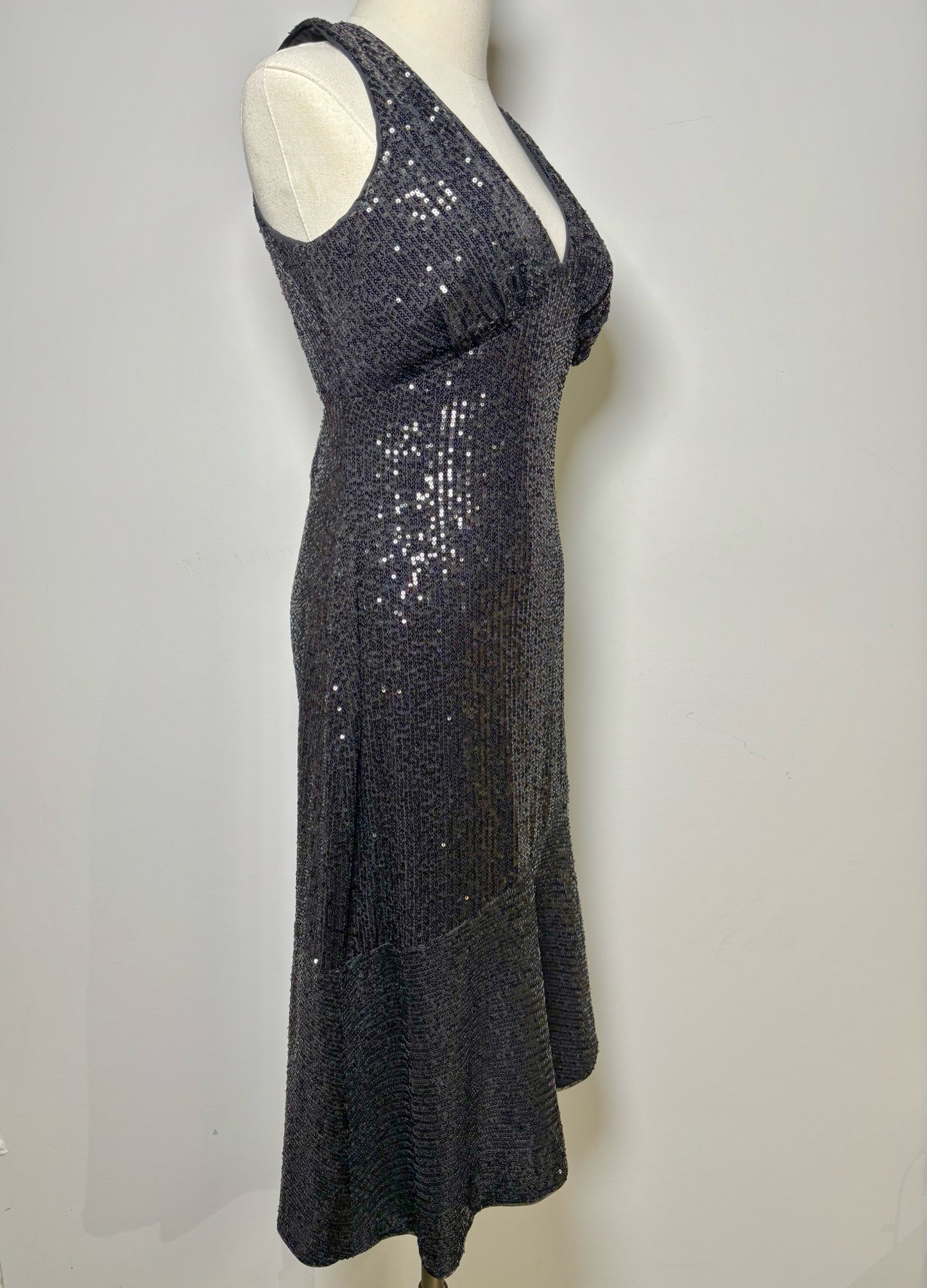 Women Size M BCBG Max Azria Black Sequins Dress