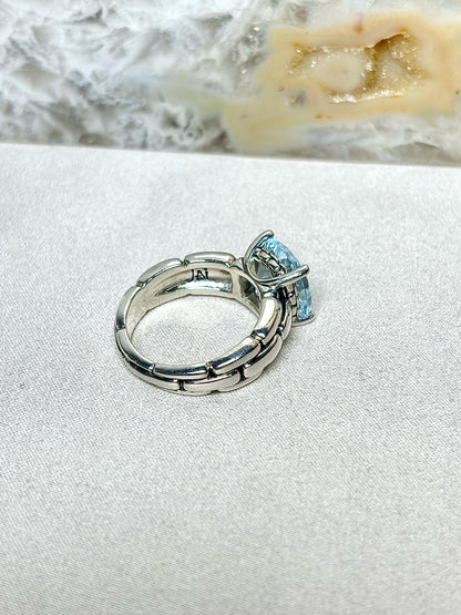 John Hardy Sterling Silver Topaz Blue 6 Ring