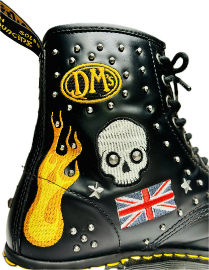 Dr. Martens Embroidered and Studded 1460 Classic Boots