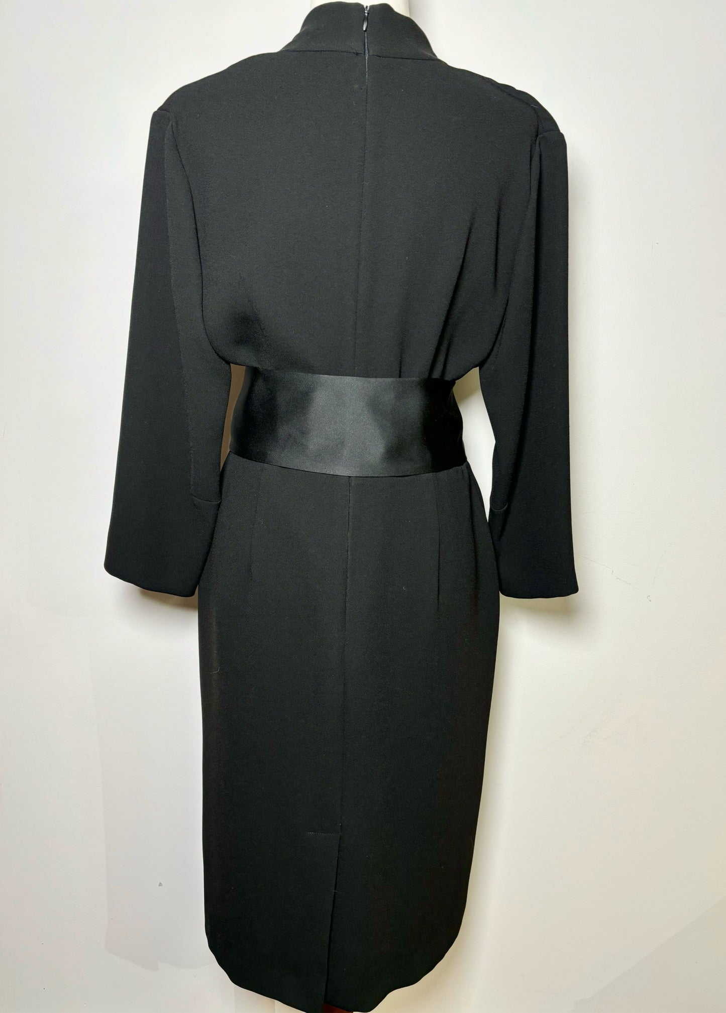 Women Size L No Label Black Solid Triacetate Dress