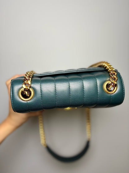 Yves Saint Laurent Solid Leather Forest Green Purse