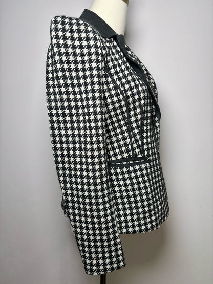 Women Size 8 Giorgio Armani Black Houndstooth Wool Jacket