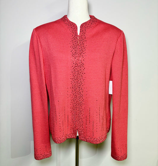 Women Size 14 St. John Red Sequins Jacket