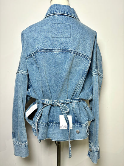 Women Size M 3.1 Phillip Lim Blue Denim Belted Jacket