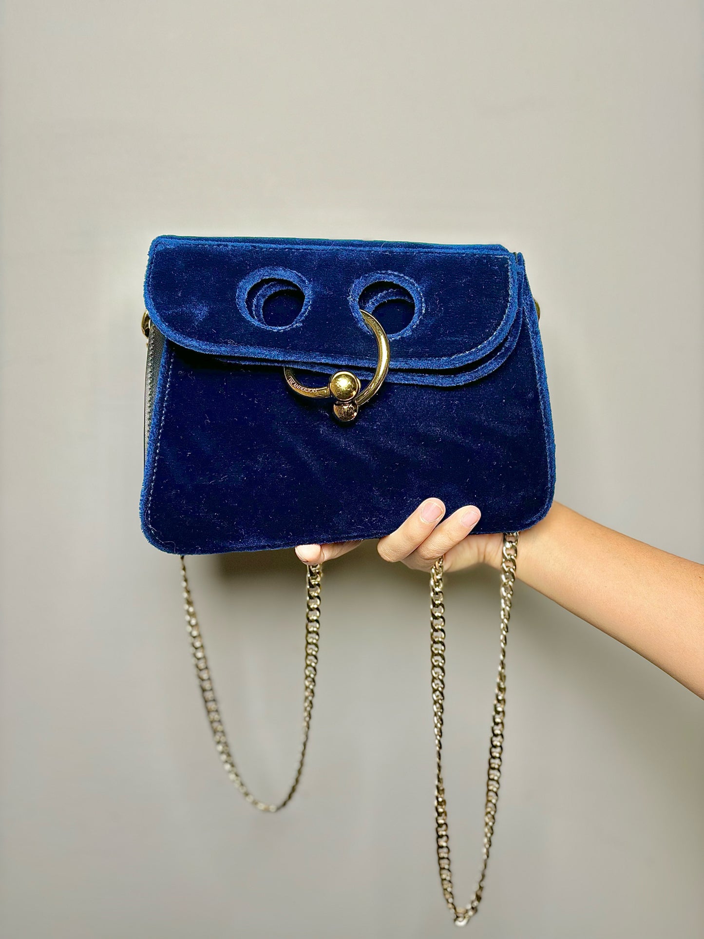 J. Wanderson Solid Velvet Blue Velvet Purse