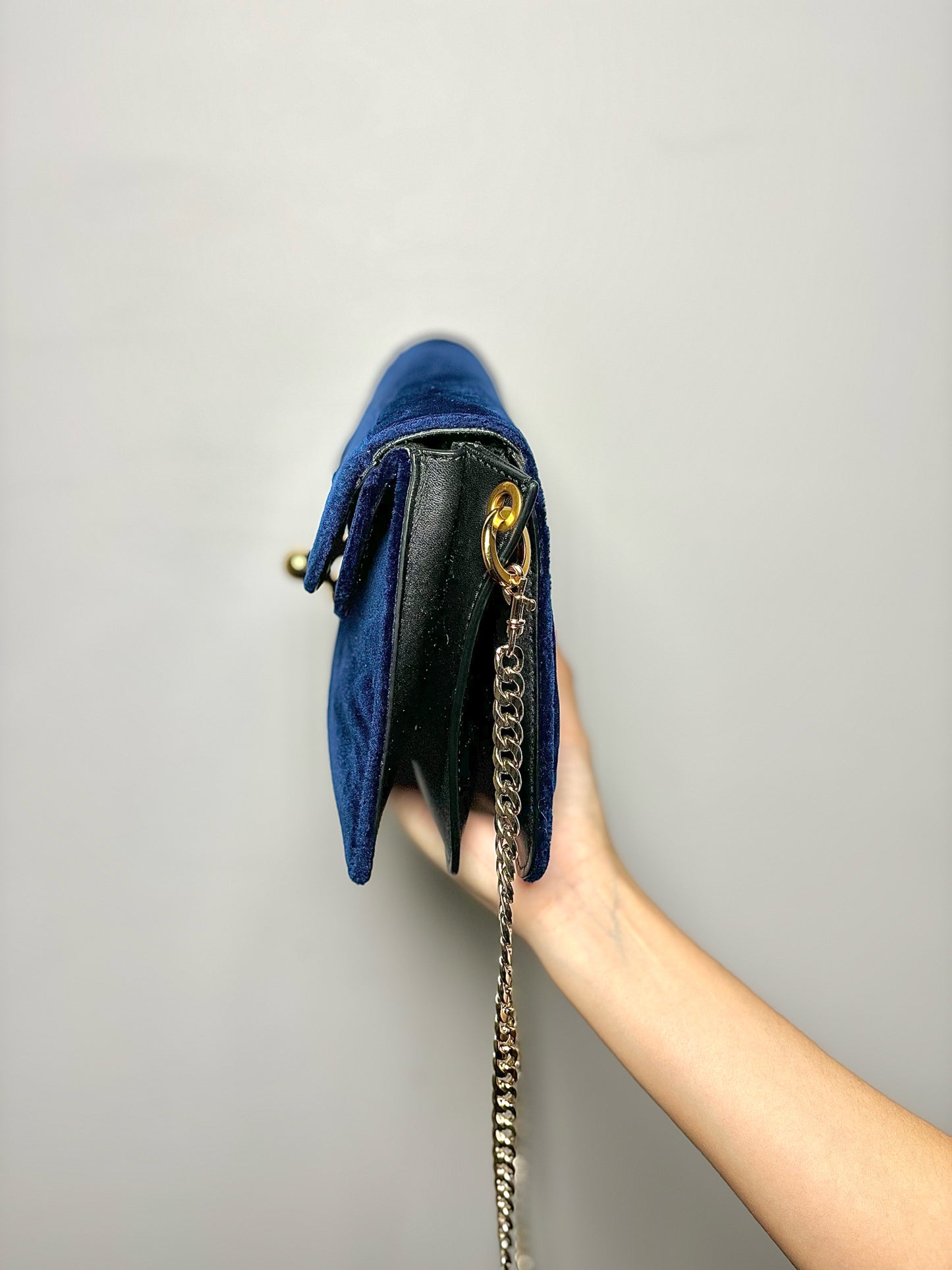 J. Wanderson Solid Velvet Blue Velvet Purse