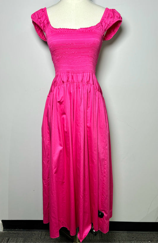 Women Size XS La Ligne New York Fuchsia Cotton Midi Dress