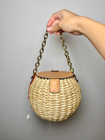 Tan Straw Frances Valentine Small Purse