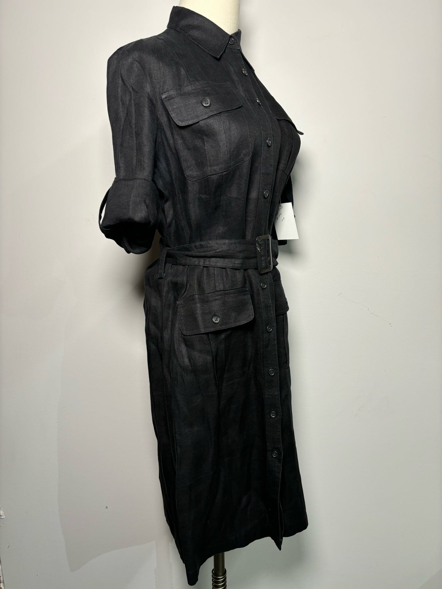 Women Size 10 Lauren Ralph Lauren Black Linen Dress