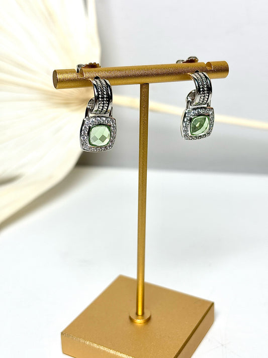 David Yurman Earrings Chartreuse Green Pierce