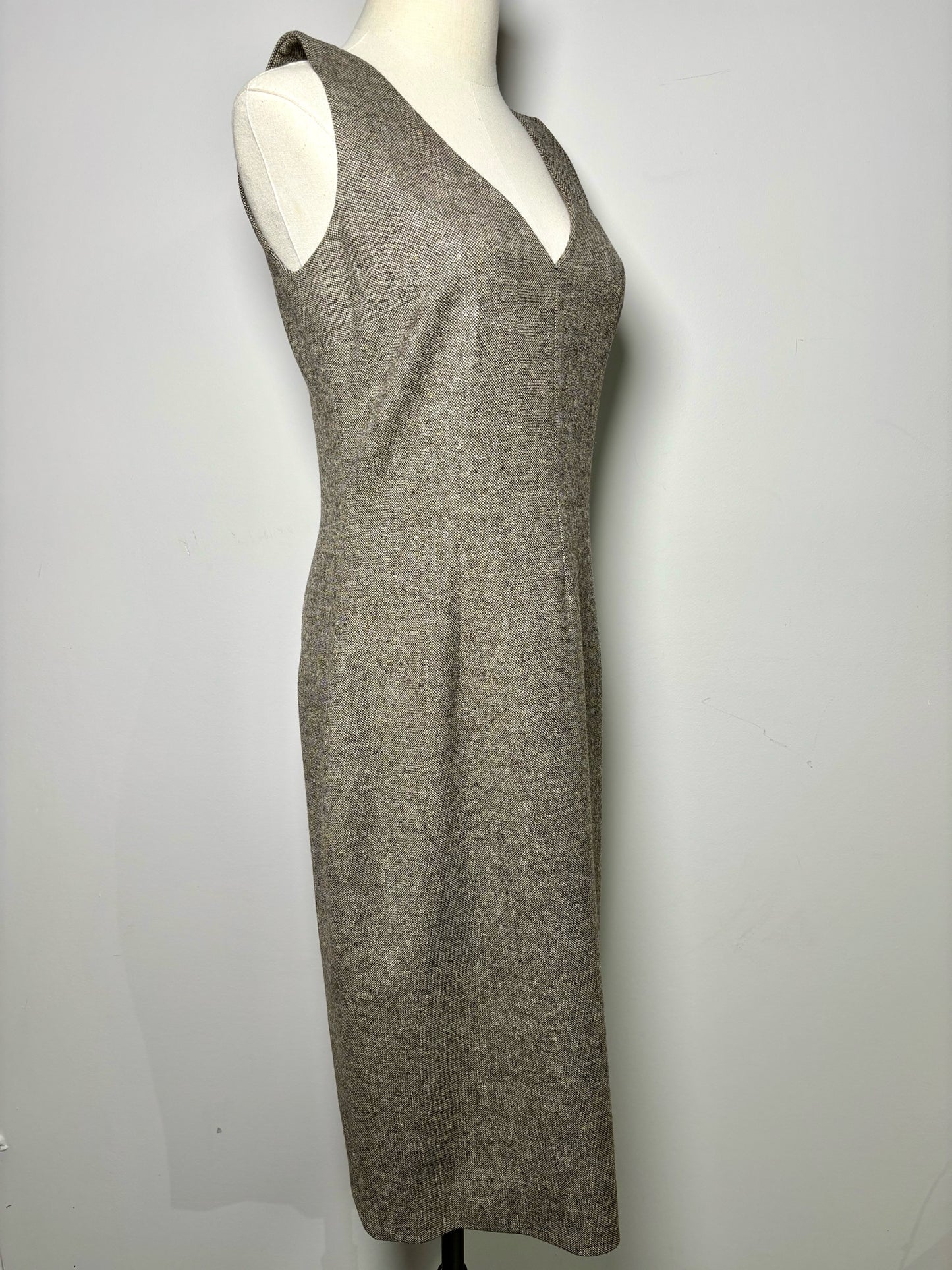 Women Size S Dolce & Gabbana Brown Tweed Wool Dress