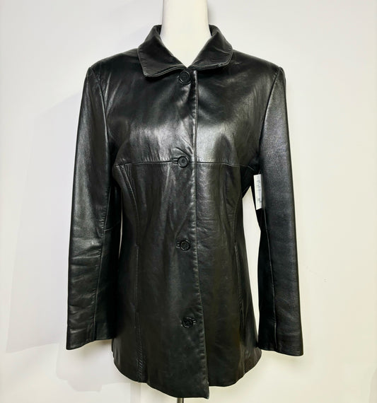 Women Size M Lady Hathaway Black Leather Jacket