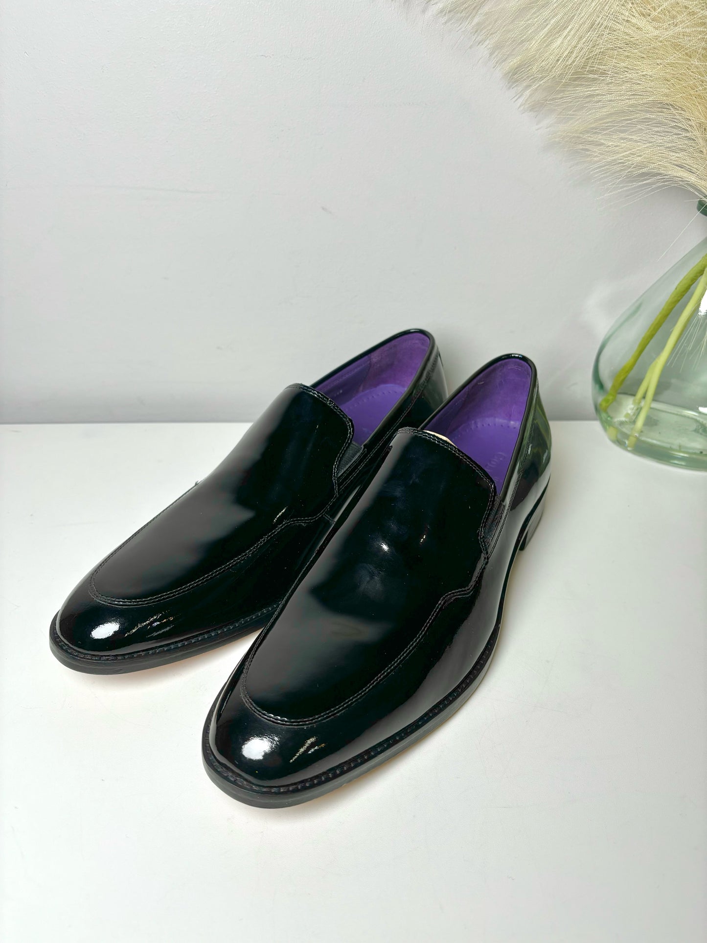 Cole Haan Black Solid Size 10.5 Patent Leather Men's Shoes