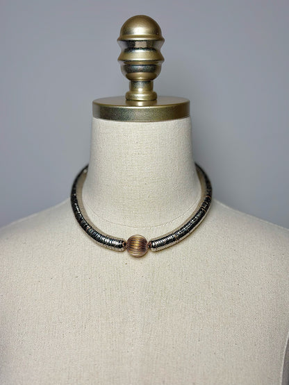 Yves Saint Laurent Sterling Silver Serpentine Chain Vintage Necklace