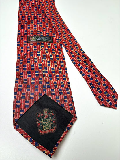 Gucci Red Silk Horsebit Men's Vintage Tie