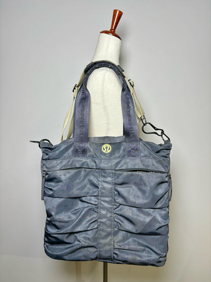 Charcoal Lululemon Solid Nylon Pleated Tote Bag