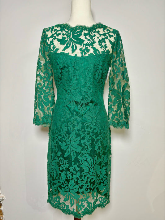 Women Size 10 Tadashi Shoji Green Lace Dress