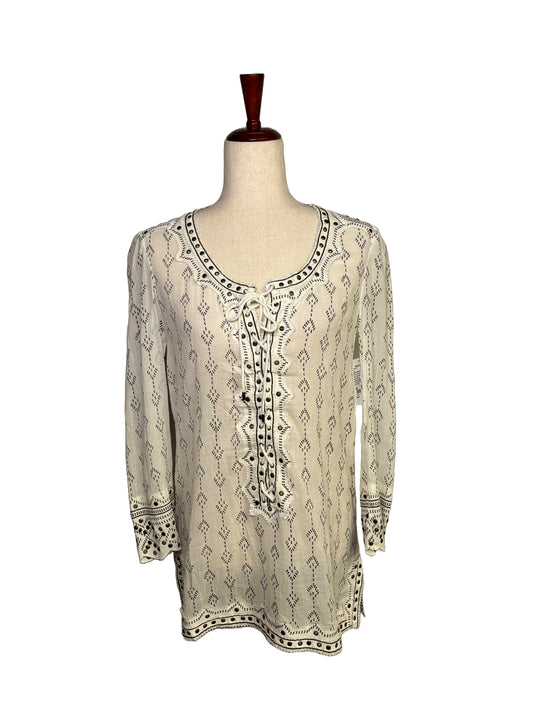 Women Size 42 Isabel Etoile Marant White Geometric Cover-up Top