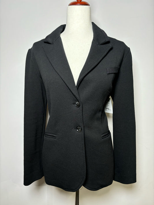 Women Size M Amina Rubinacci Black Solid Wool Coat