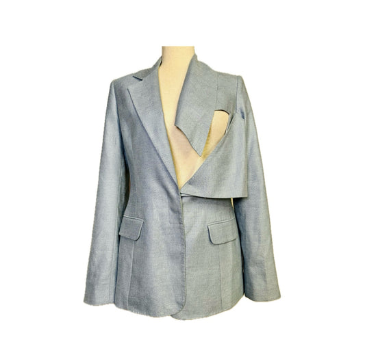 Gabriela Hearst Asymmetric Silk-Linen Blend Blazer