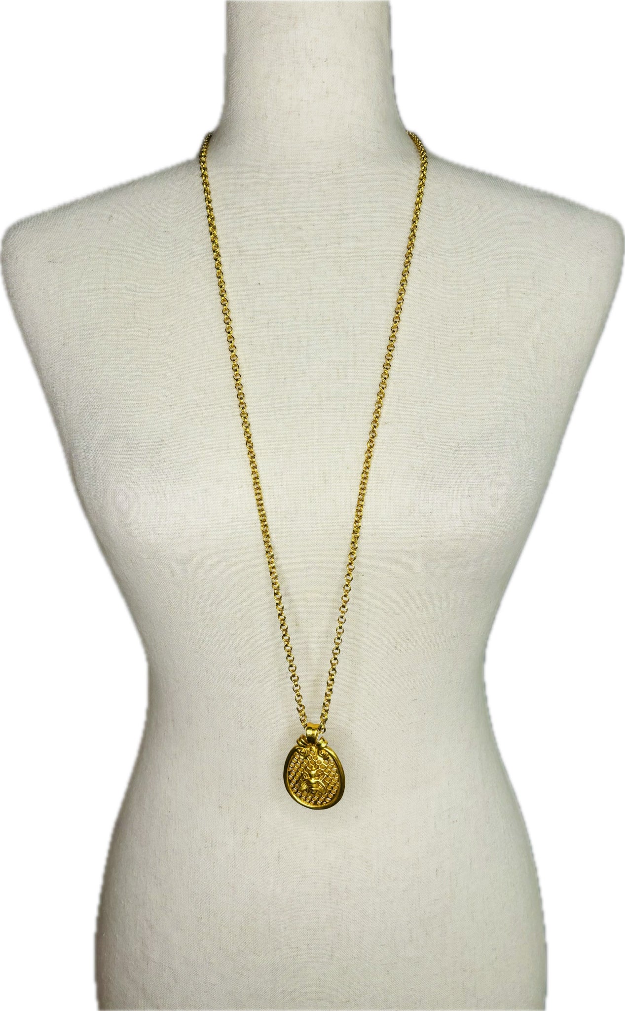 Julie Vos Gold Honeycomb Bee Necklace