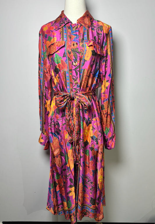 Women Size L Farm Rio Multi-Color Floral Dress