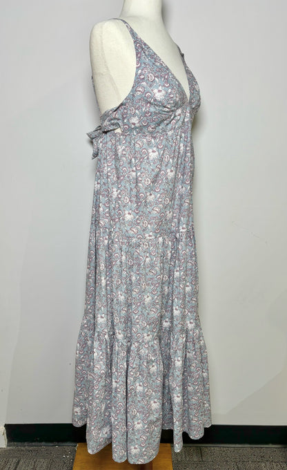 Women Size S Sundays Gray Floral Cotton Dress