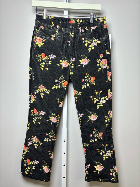 Black Women Size 26 R13 Roses Cotton Pants