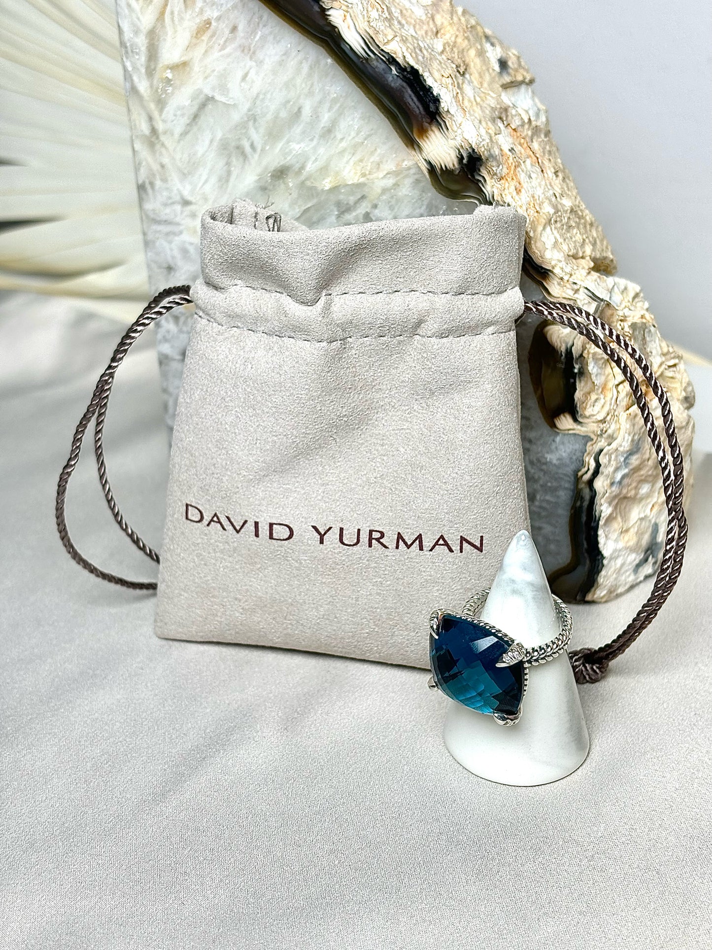 David Yurman Blue Topaz Chatelaine Hampton Size 7 Ring