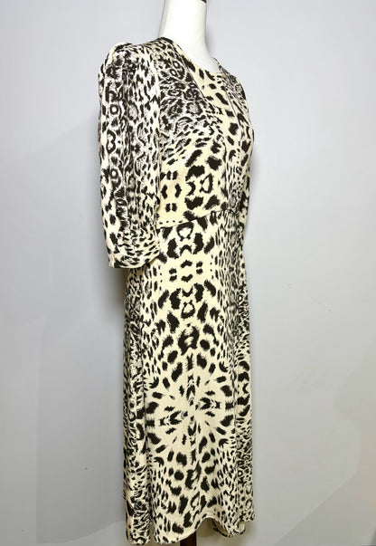 Women Size 4 Equipment Multi-Color Leopard Spots Viscose Dress