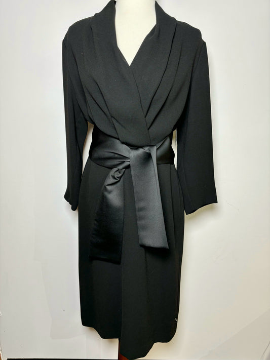 Women Size L No Label Black Solid Triacetate Dress